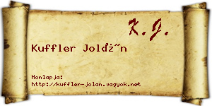Kuffler Jolán névjegykártya