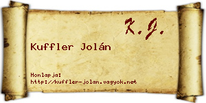 Kuffler Jolán névjegykártya