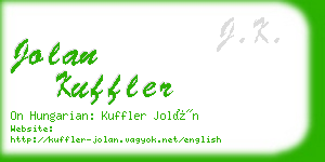 jolan kuffler business card